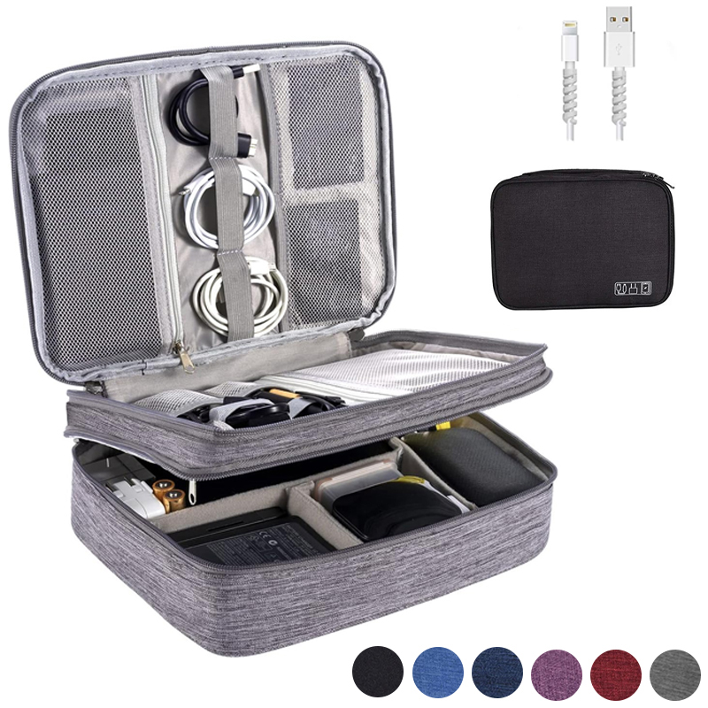 Electronics And Gadgets With A - กระเป๋าเก็บดิจิตอลแบบพกพา USB Gadget กันน้ํา CABLE Organizer
