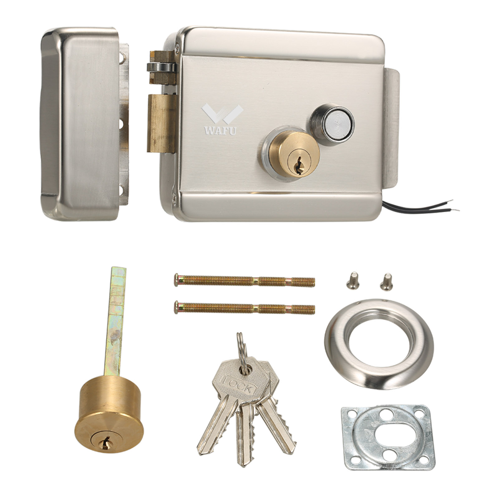 Unique Electronics Gadgets - WAFU สมาร์ทประตูไฟฟ้าประตูล็อค Secure Electric METALLIC ล็อคประตูล็อคอิเล็กทรอนิกส์ควบคุมประตูสําหรับ