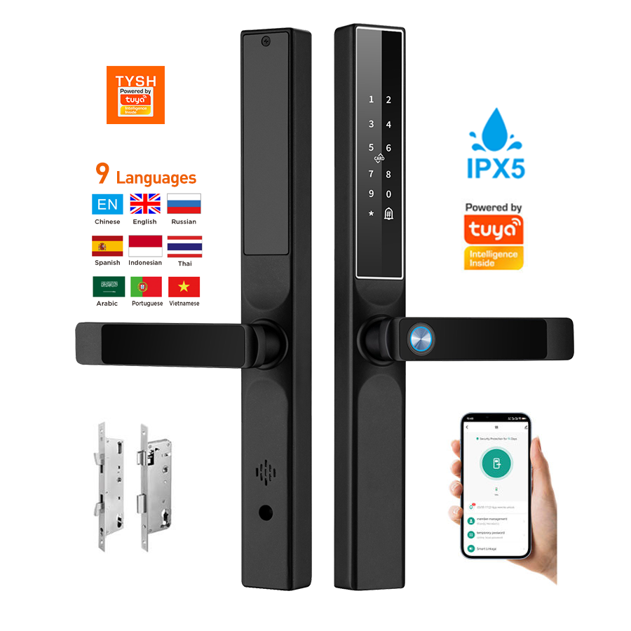 Unique Electronics Gadgets - แอป Tuya ล็อคประตูด้วยลายนิ้วมือ รหัสผ่าน บัตรกุญแจ ล็อคประตูอัจฉริยะ