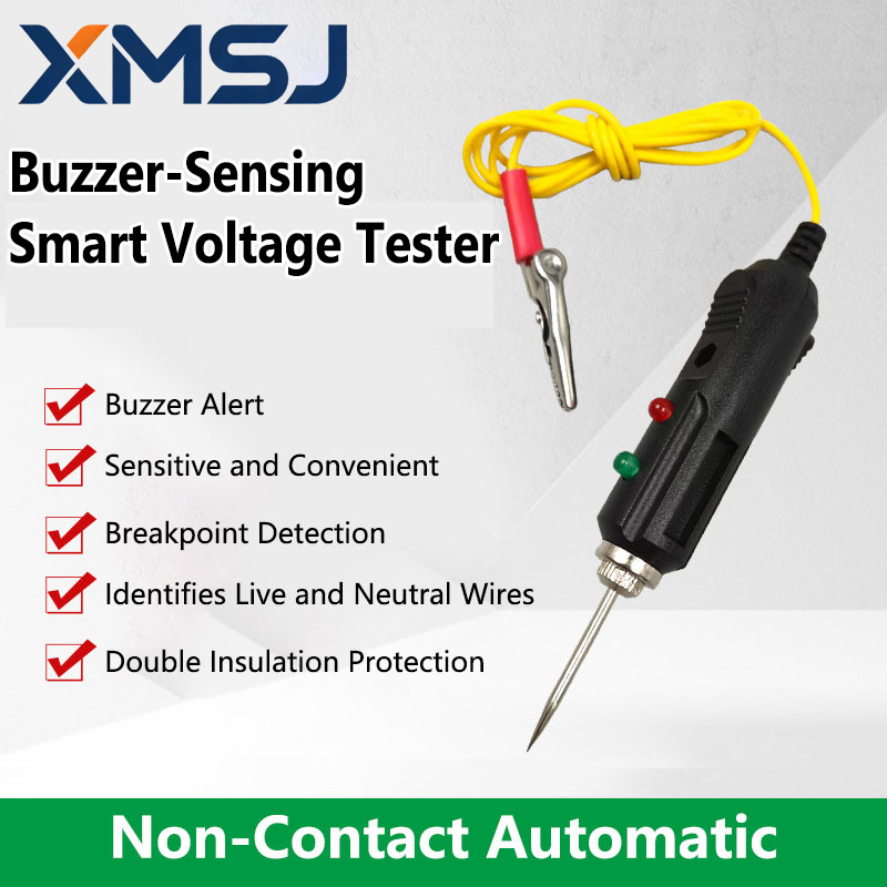 Electronics Quiz - XMSJ เครื่องทดสอบแรงดันไฟฟ้าอุปกรณ์ไฟฟ้าในรถยนต์ เครื่องทดสอบแรงดันไฟฟ้า LED สองสีอเนกประสงค์ ปากกาทดสอบบัซเซอร์