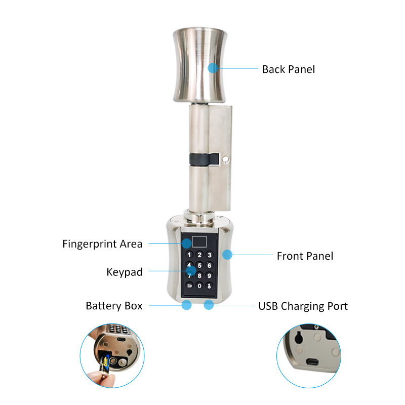 ลายนิ้วมือสมาร์ทกระบอกล็อครหัส - Unique Electronics Gadgets บทวิจารณ์และราคา