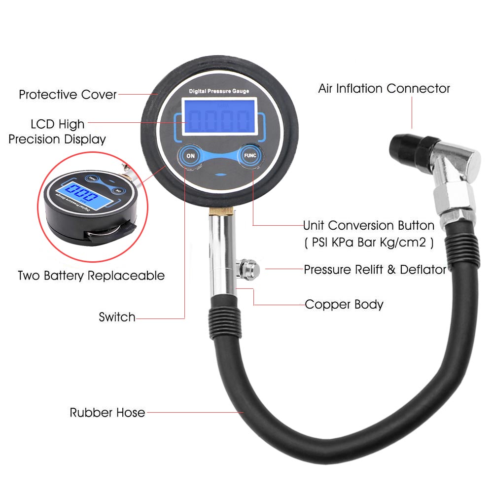 เครื่องวัดความดันลมยาง0-200Psi - Electronics Quiz บทวิจารณ์และราคา